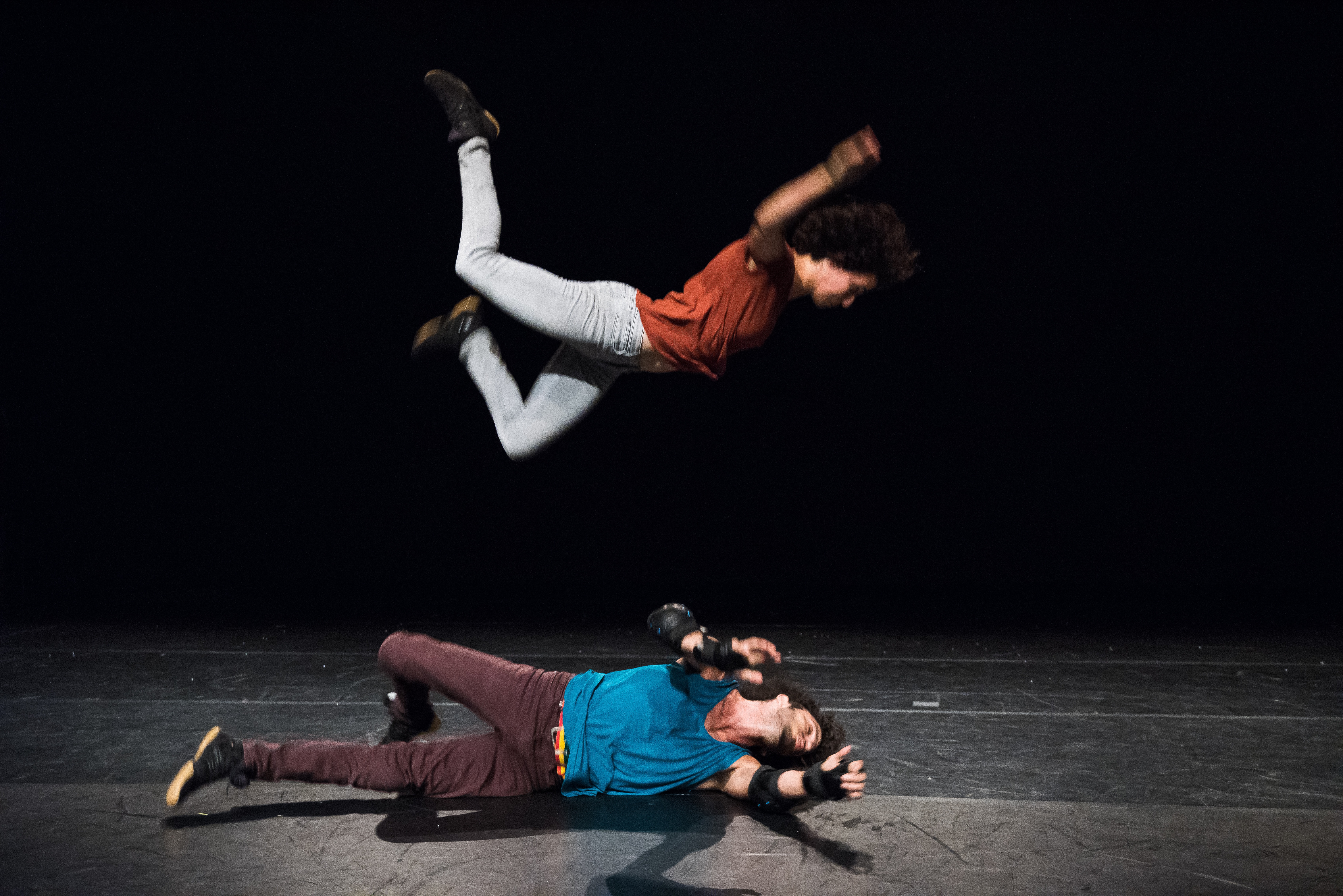 Neerpelt, Belgique, le 31 mai 2018. Le duo  de main à main Amir et Hemda presente le projet Zoog dans le cadre des preselections de Circus Next Platform.