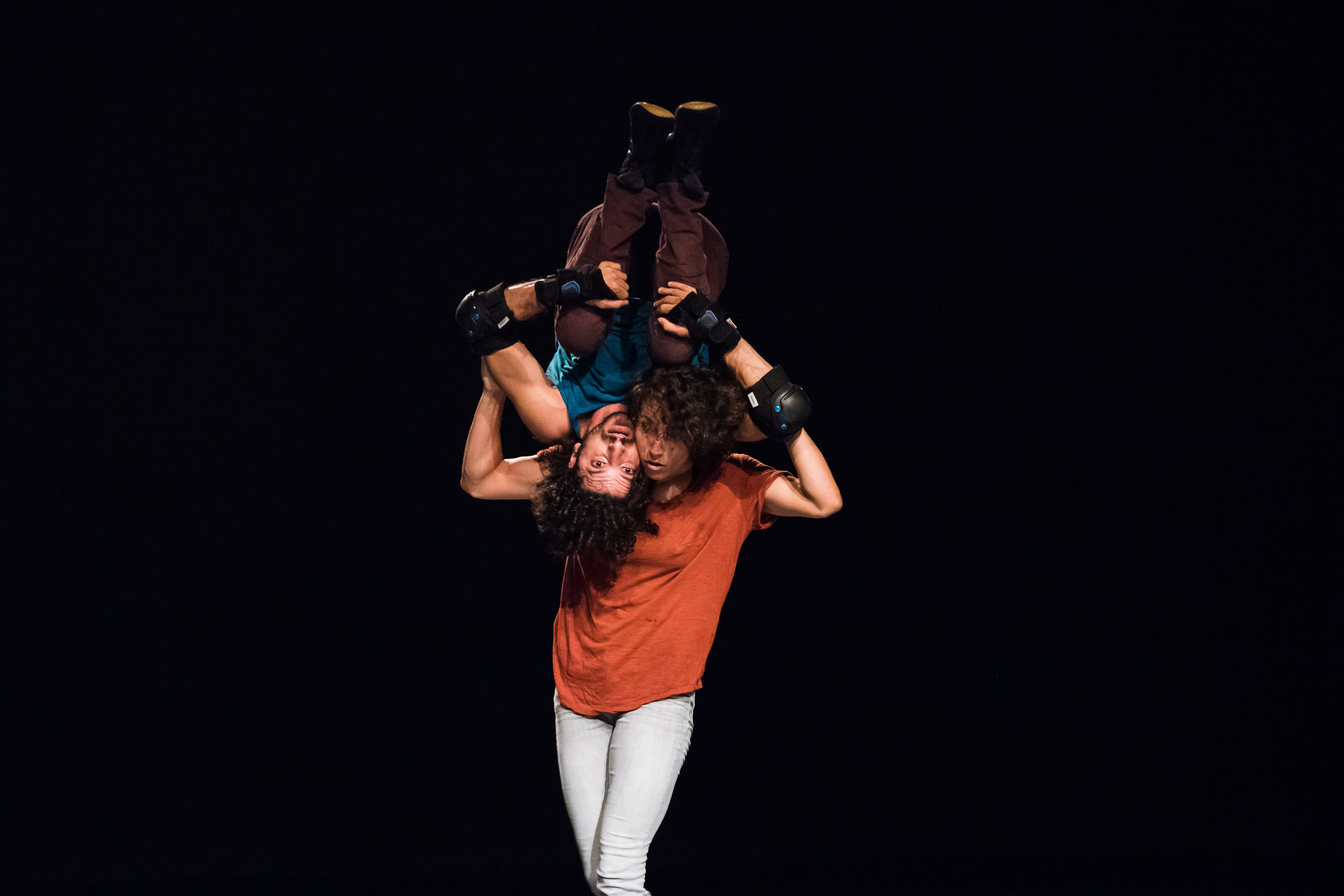 Neerpelt, Belgique, le 31 mai 2018. Le duo  de main à main Amir et Hemda presente le projet Zoog dans le cadre des preselections de Circus Next Platform.